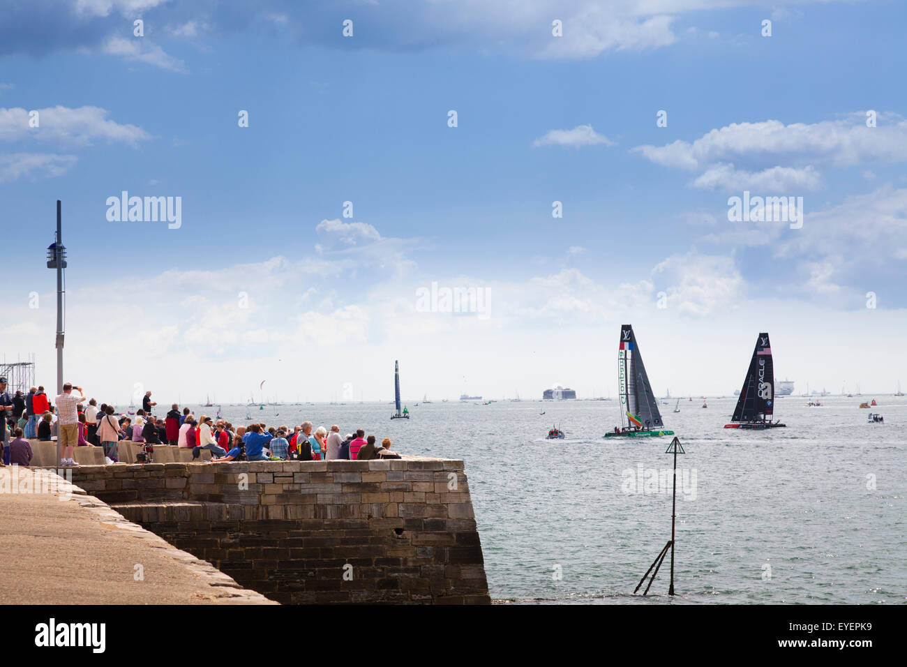 Admirals Cup races off Portsmouth on Saturday 25 July 2015 Stock Photo
