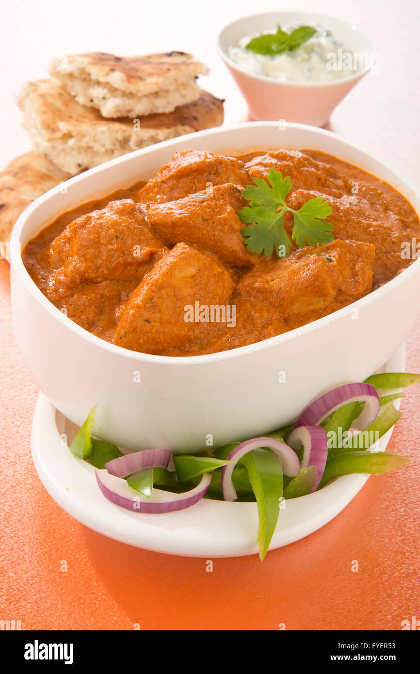 INDIAN BUTTER CHICKEN CURRY MEAL Stock Photo