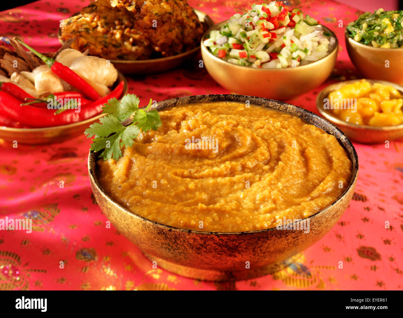 INDIAN DAAL SERVING DISH Stock Photo