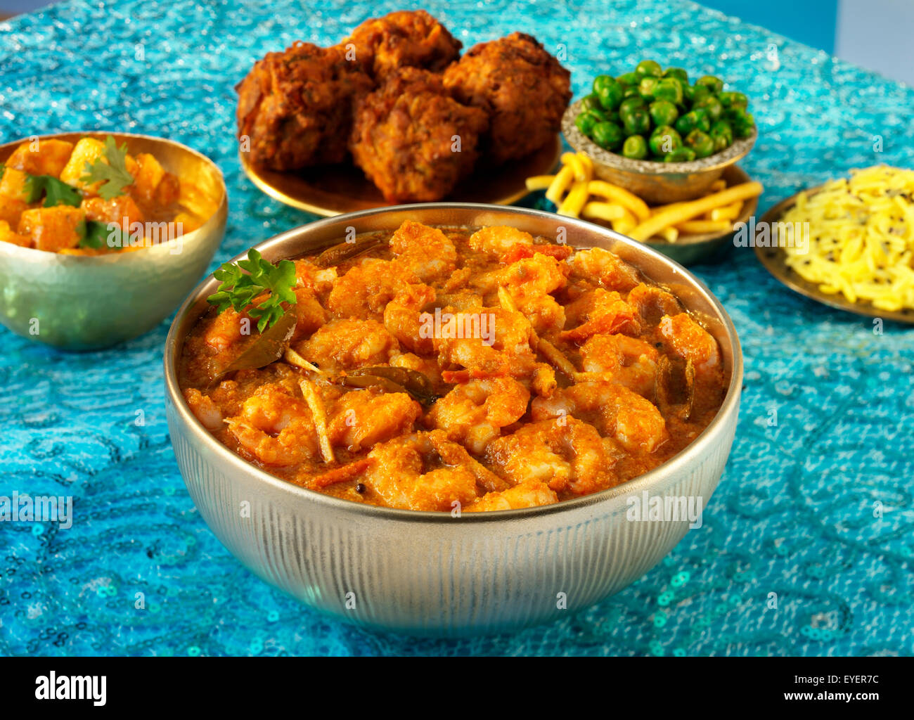 INDIAN MALABAR PRAWN/SHRIMP SEAFOOD CURRY Stock Photo