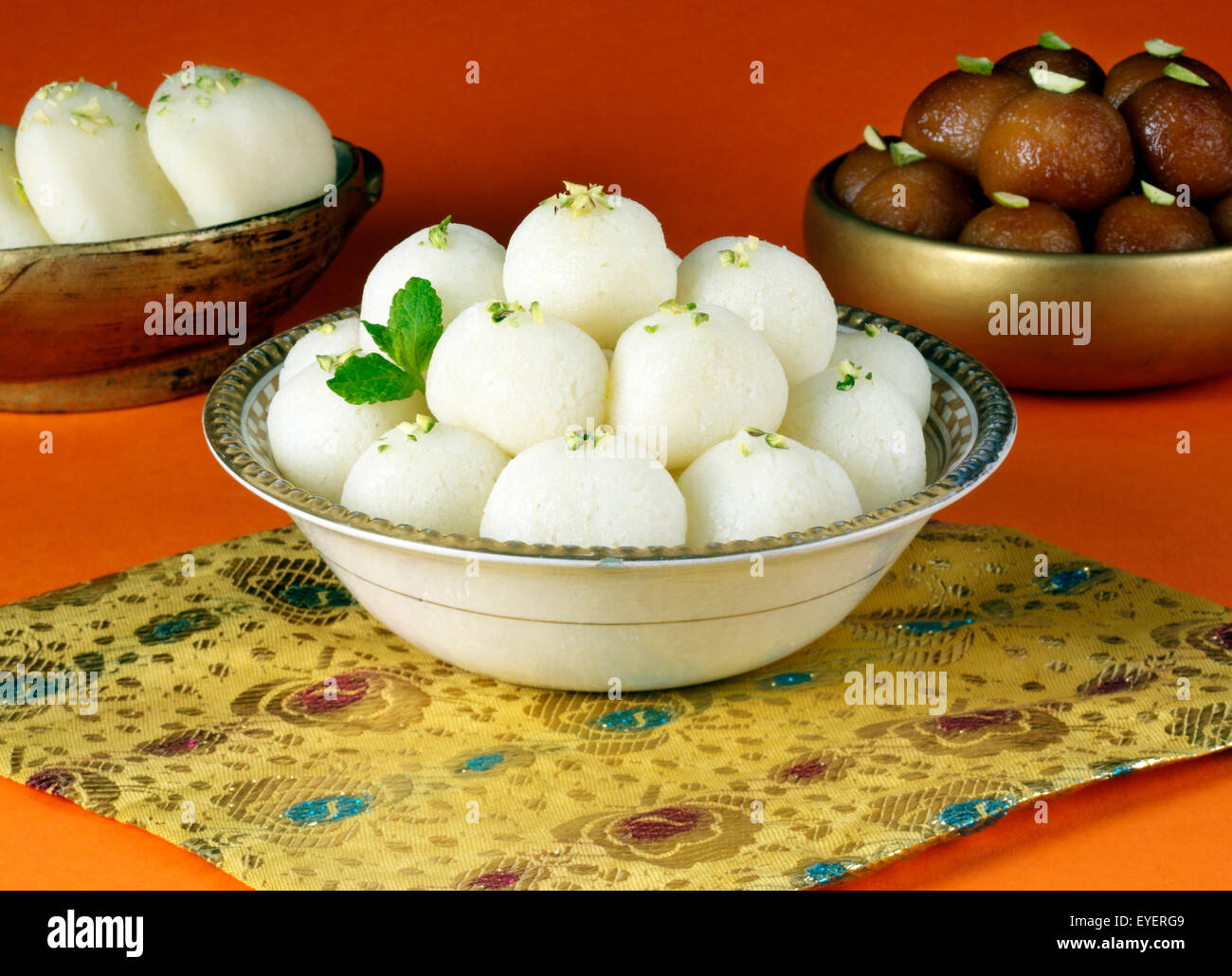 INDIAN RASGULLA SWEET,DESSERT Stock Photo
