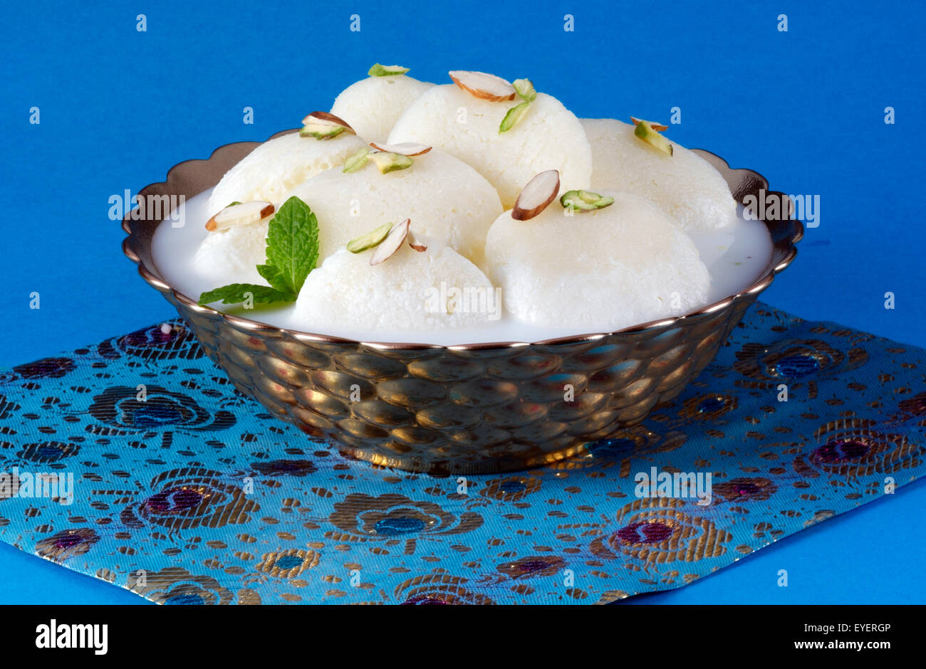 INDIAN RASMALLI SWEET DESSERT Stock Photo