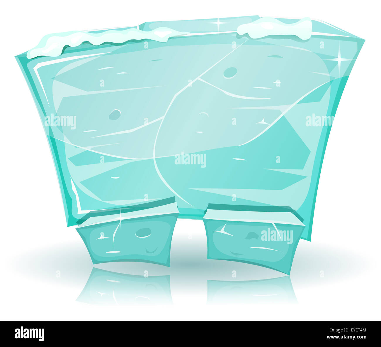 Illustration of a cartoon design funny icy dashboard with buttons and interface elements, for ui software Stock Photo