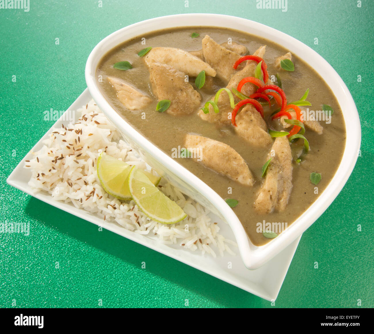 THAI GREEN CURRY MEAL Stock Photo
