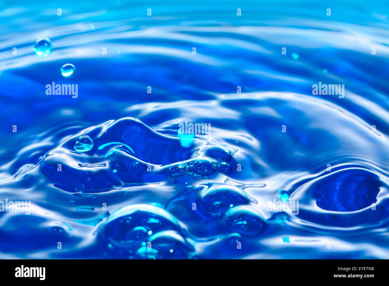 Colorful blue water droplet, fresh background abstract Stock Photo