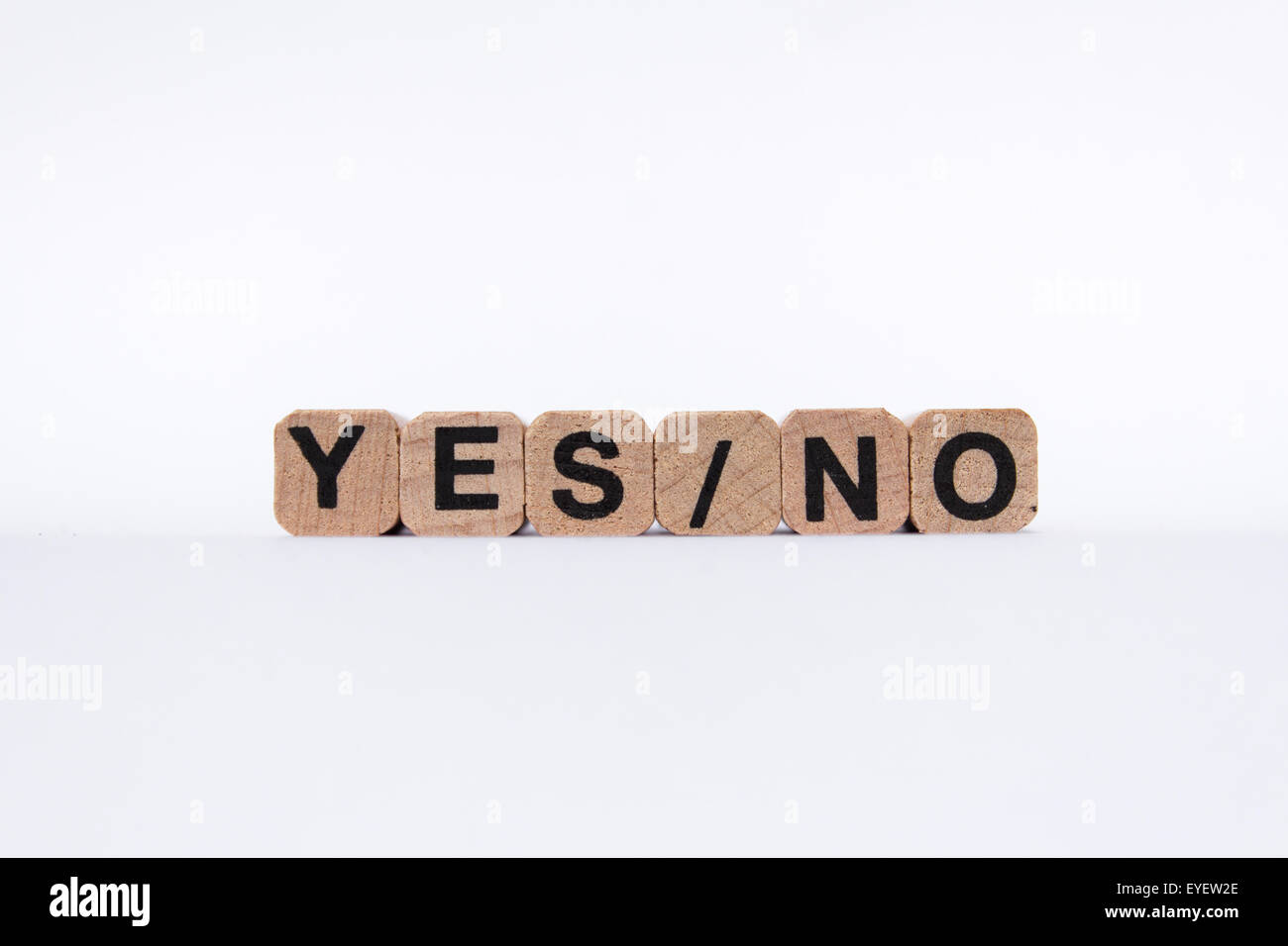 yes no - question answer concept - text on white background Stock Photo