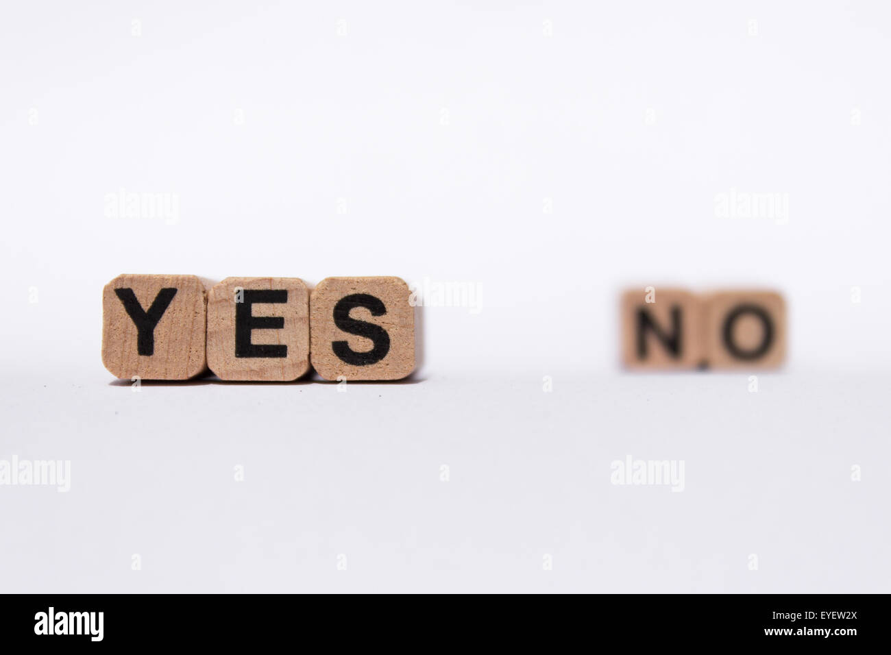 yes no - question answer concept - text on white background Stock Photo