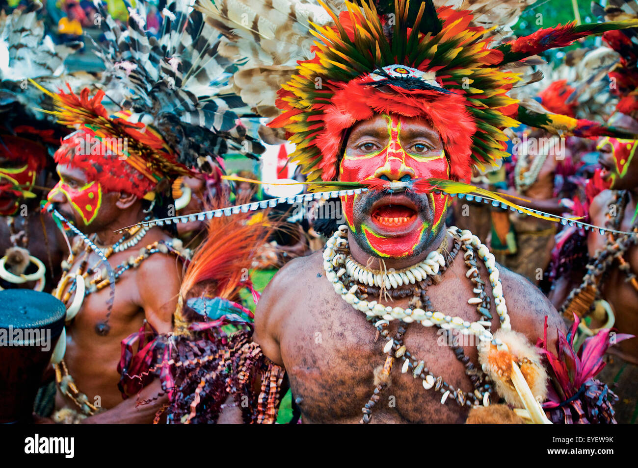 Sing-Sing performer at the Mt Hagen Show; Mt. Hagen, Papua New Guinea Stock Photo