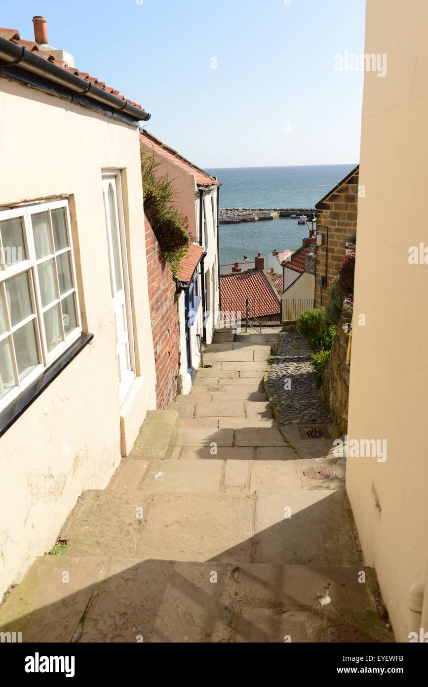 STAITHES HARBOUR, NORTH YORKSHIRE Stock Photo