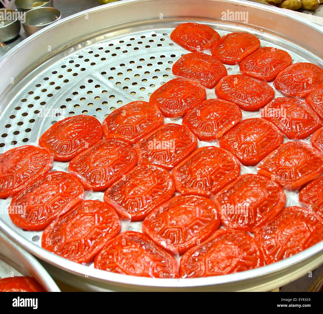 Sticky red rice custard closeup in Taiwan Stock Photo