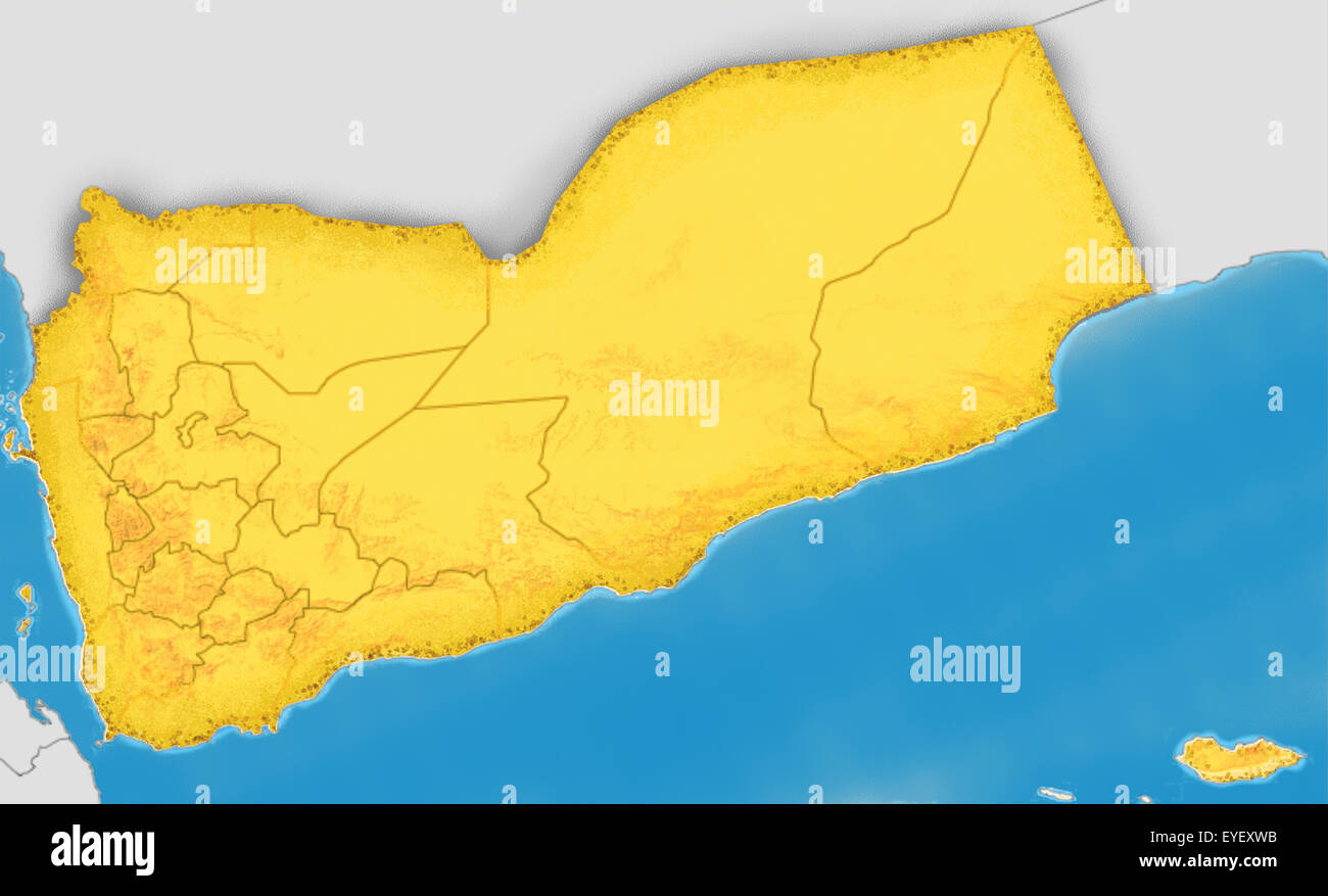 Republic of Yemen map Stock Photo