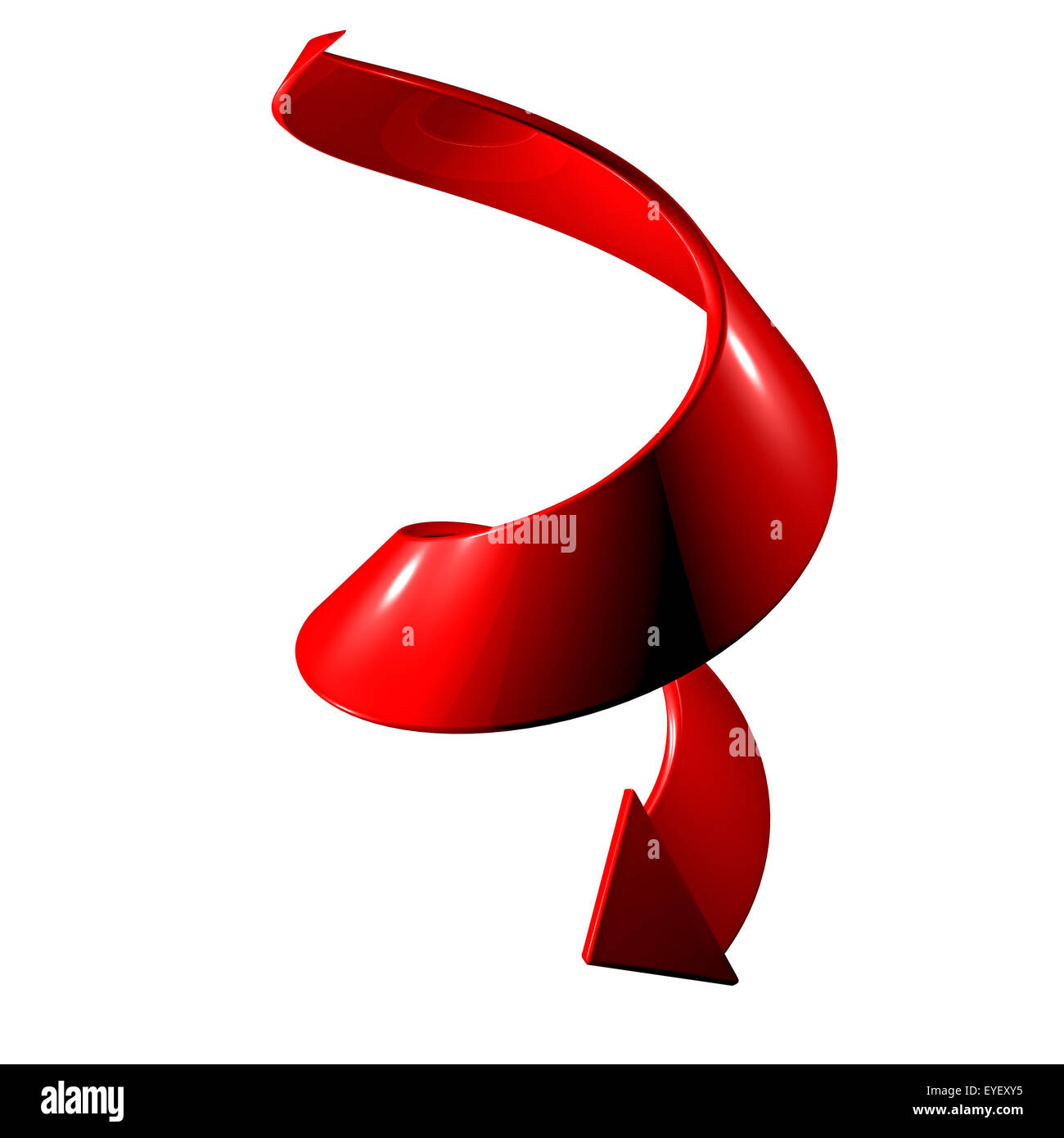 Red spiral arrow 3D. Stock Photo