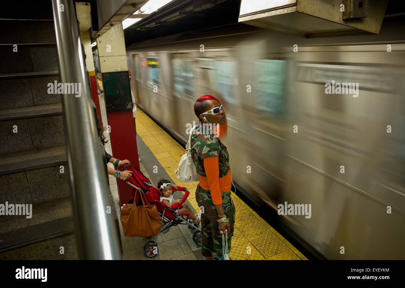 The subway in New York, Brooklyn Bridge Station 26/05/2012 - Sylvain Leser Stock Photo