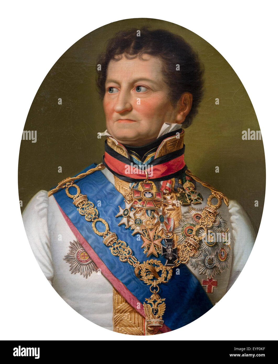 Austrian General Baron Jean Pierre Theodore de Wacquant-Geozelles, wearing, among other medals, the collar of the austrian Order of the Iron Crown 07/12/2013 - 19th century Collection Stock Photo