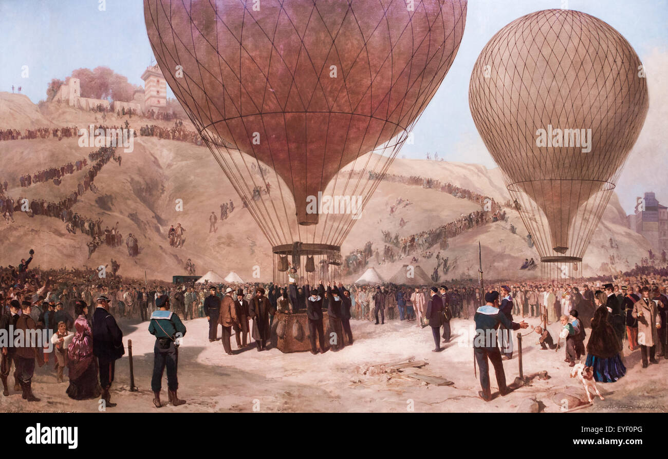 Departure of Gambetta on the balloon 'Armand-Barbes', 7 october 1870 17/10/2013 - 19th century Collection Stock Photo