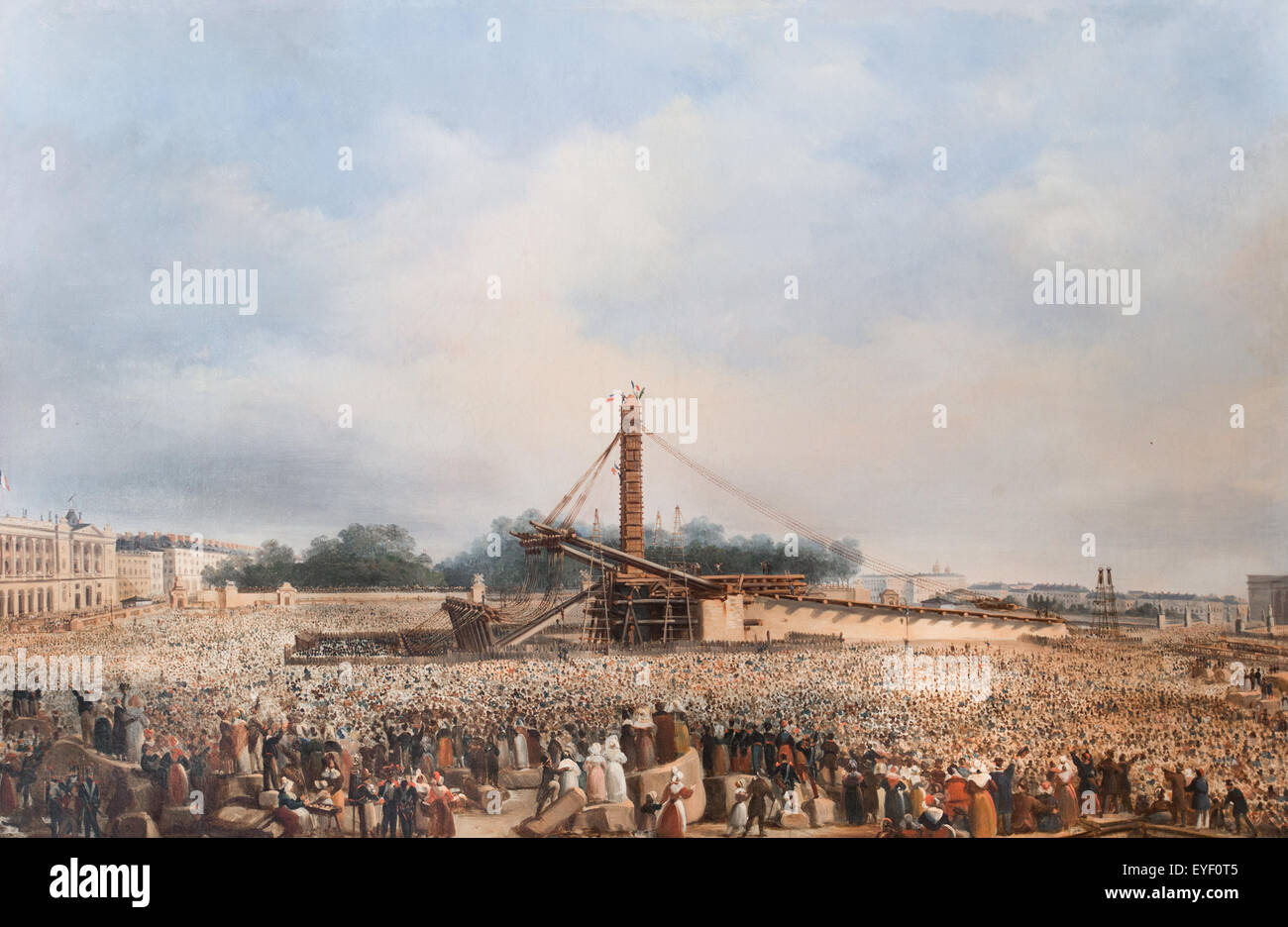 Erection of Louqsor's obelisk on Corcorde's square, October 25th 1836 17/10/2013 - 19th century Collection Stock Photo