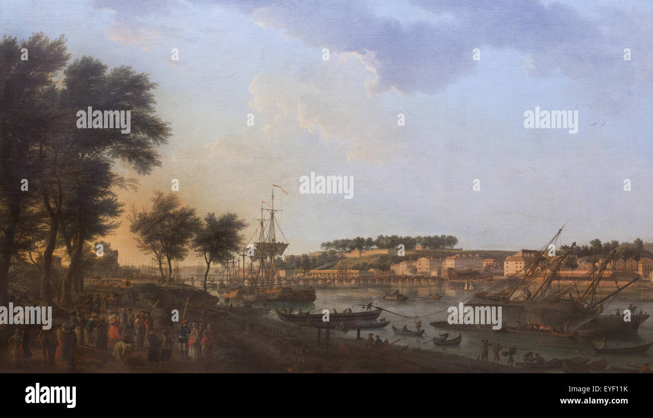View of Bayonne, taken from the alley of Bouffliers near the door of Mousserole 07/12/2013 - 18th century Collection Stock Photo