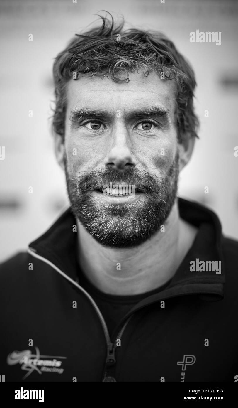 Iain Percy, skipper of Artemis Racing pictured at the America's Cup World Series in Portsmouth. The event runs until Stock Photo