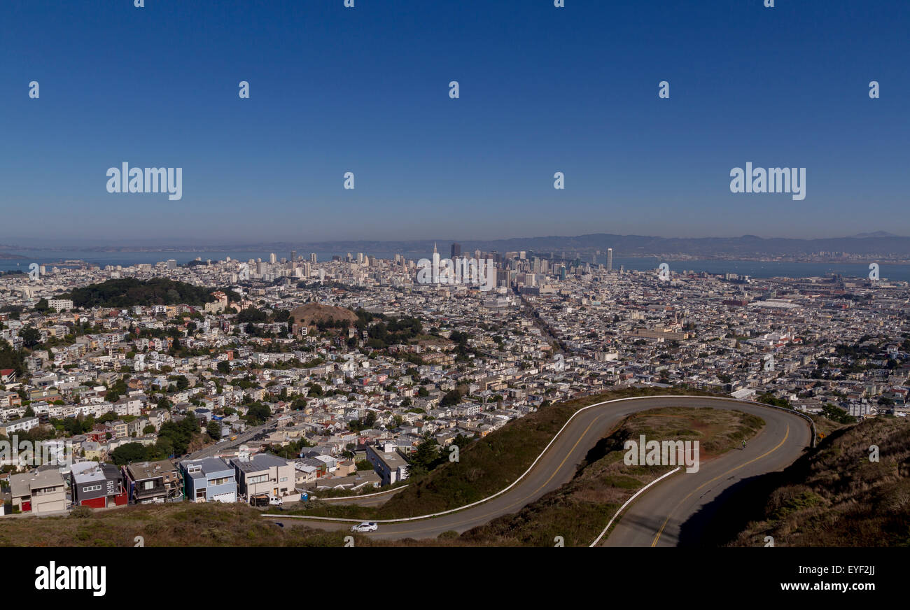 View of The City of San Francisco from Twin Peaks , San Francisco , California Stock Photo