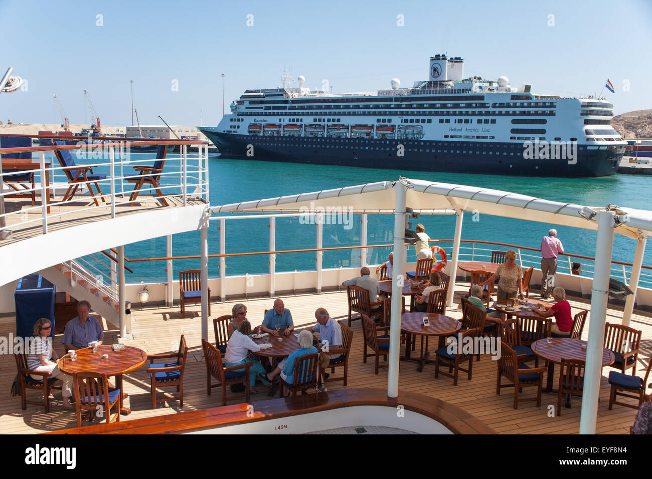 Cruise ship Rotterdam, Salalah Port; Salalah, Dhofar, Oman Stock Photo