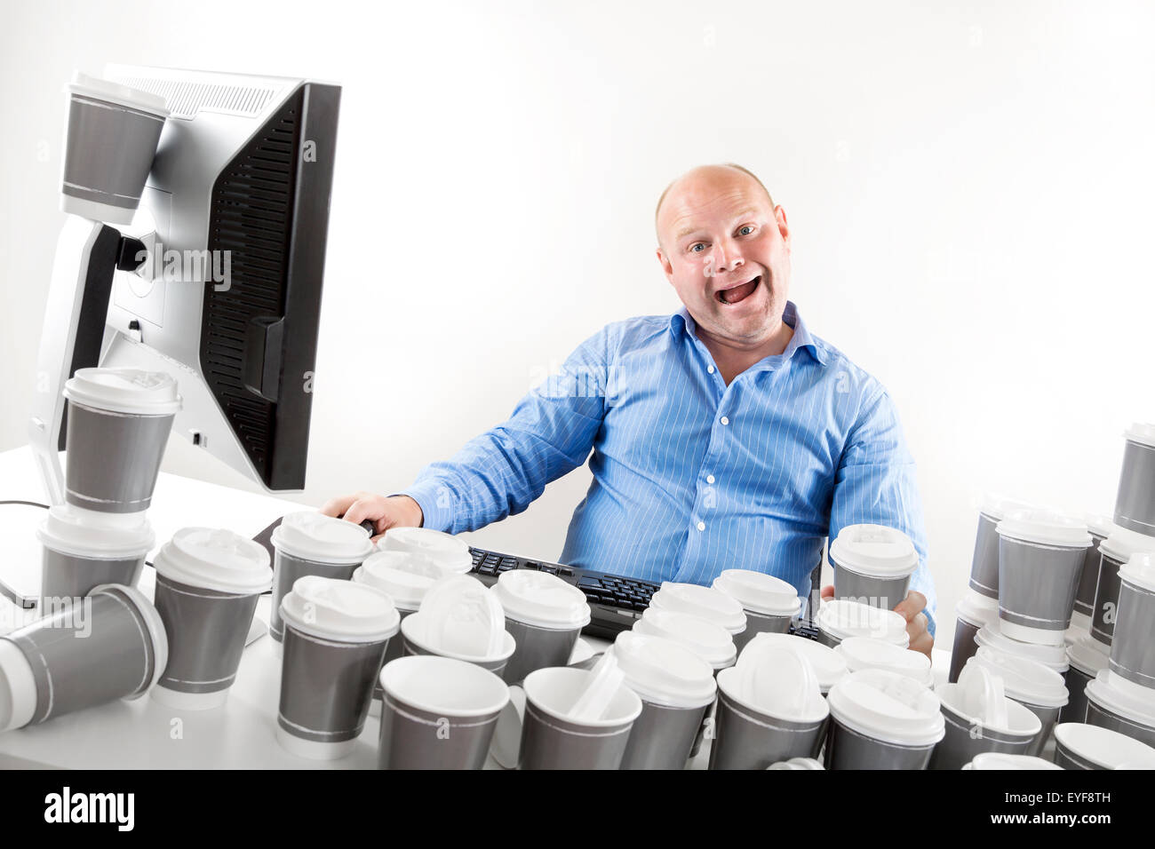 Funny and strange businessman at the office Stock Photo