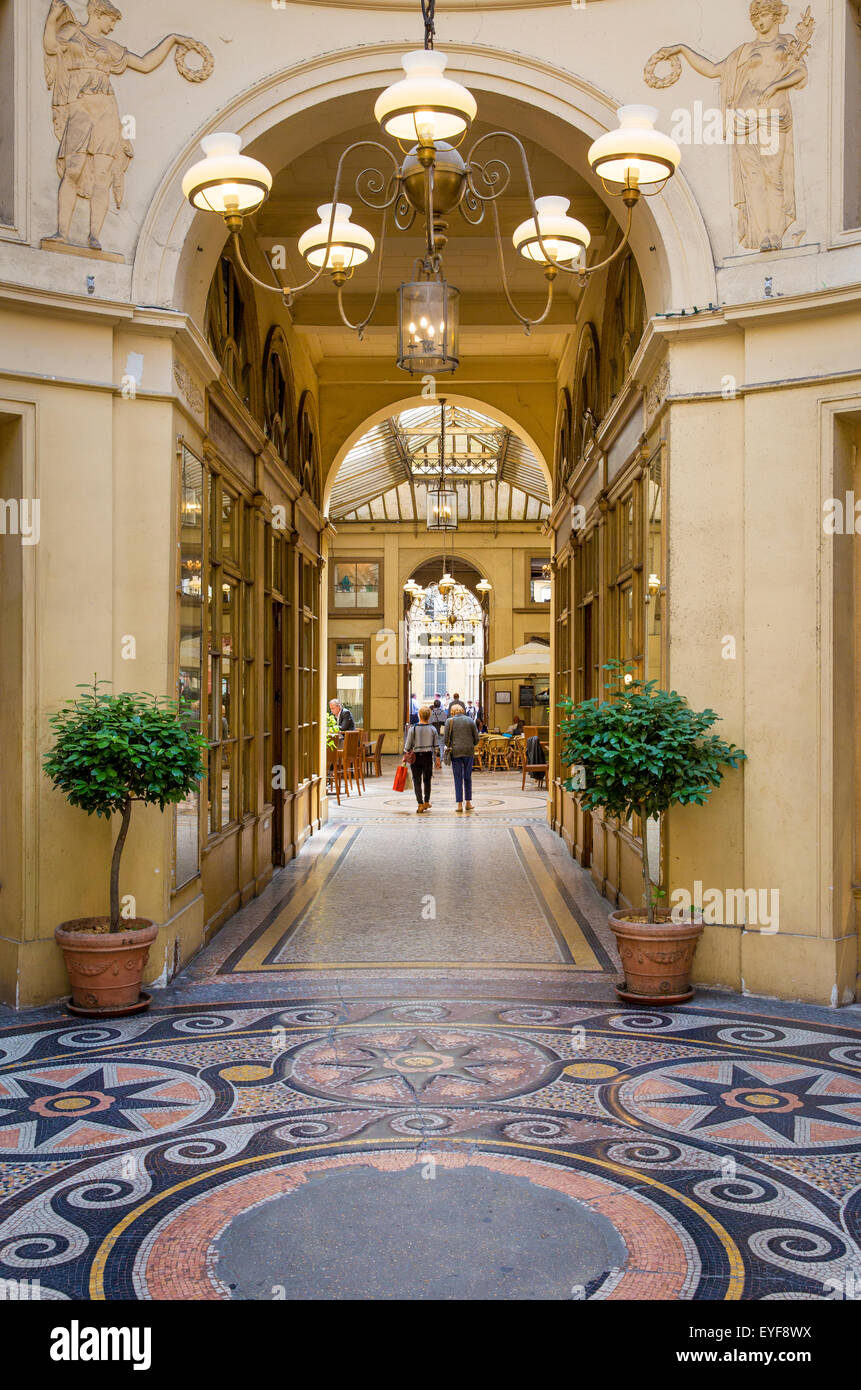 Passage Vivienne - one of the many covered passages of Paris, France Stock Photo