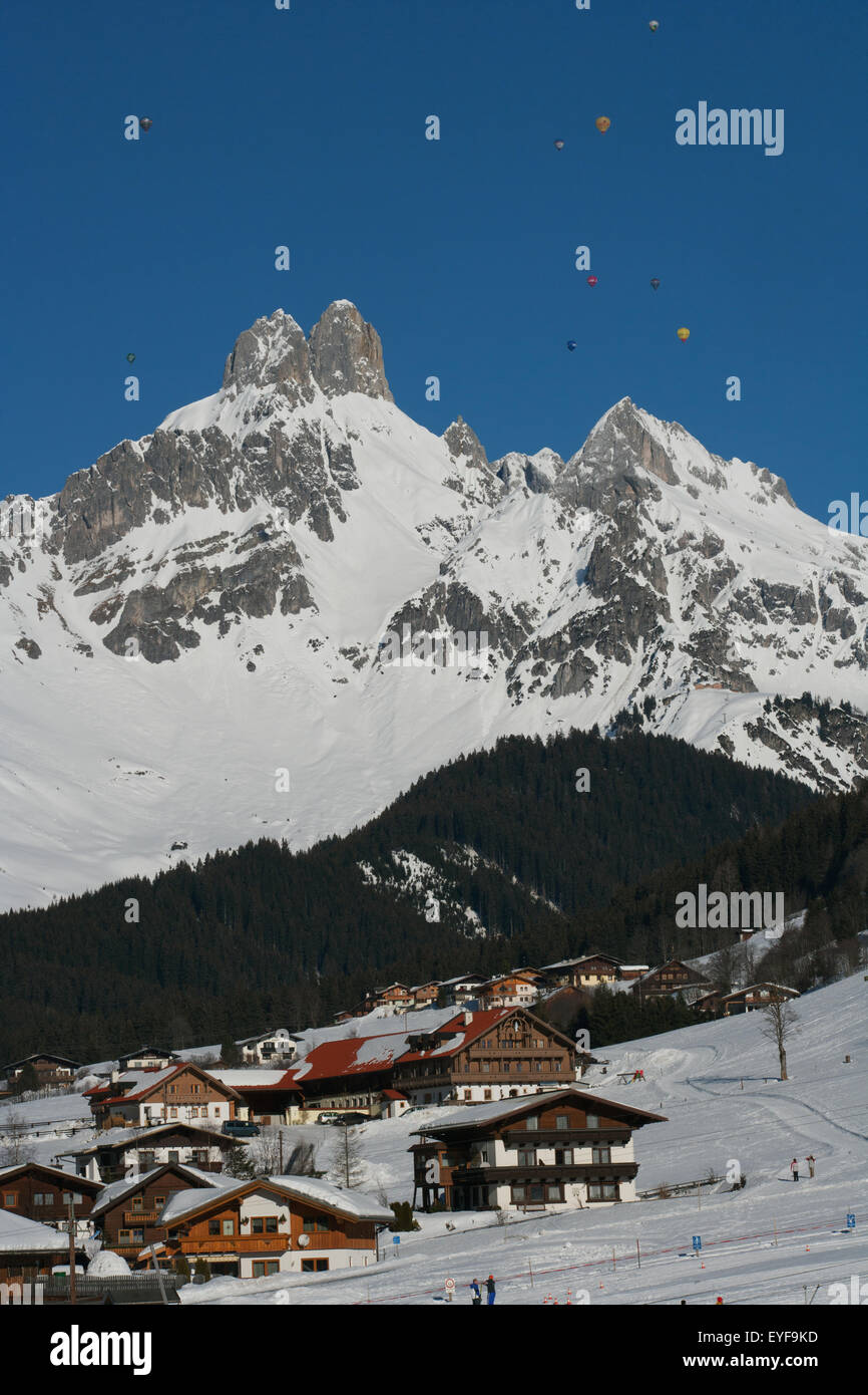 Filzmoos,Mountain,Hot Air Balloon Festival Stock Photo