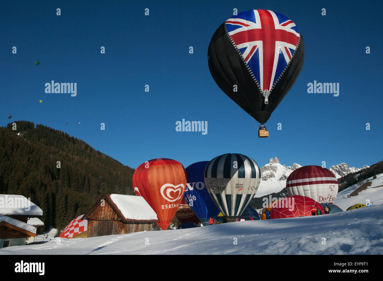 Filzmoos,Mountain,Hot Air Balloon Festival Stock Photo