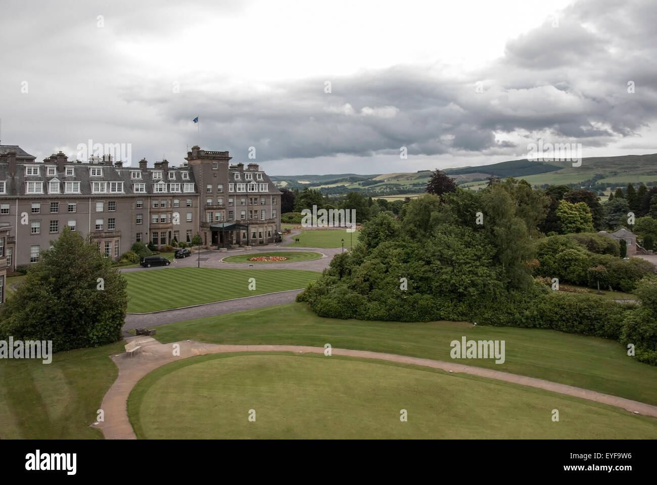 The Driveway and Entrance to Gleneagles Hotel Stock Photo