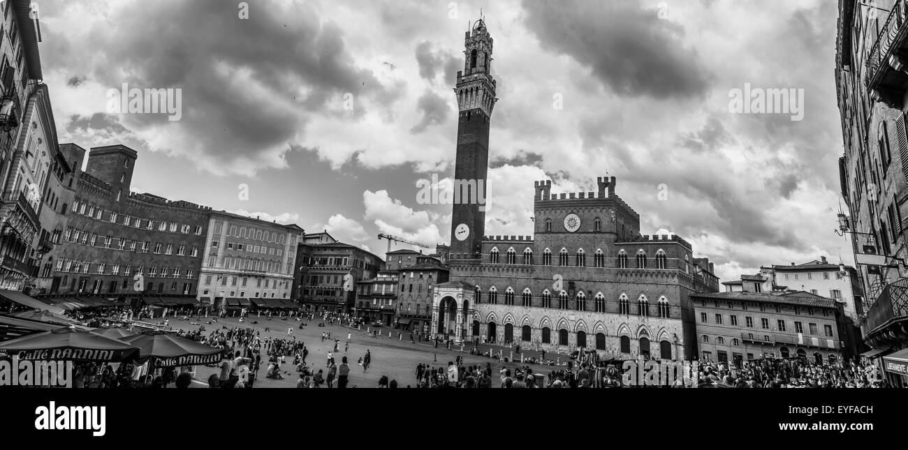 Piazza del Campo; Siena, Tuscany, Italy Stock Photo