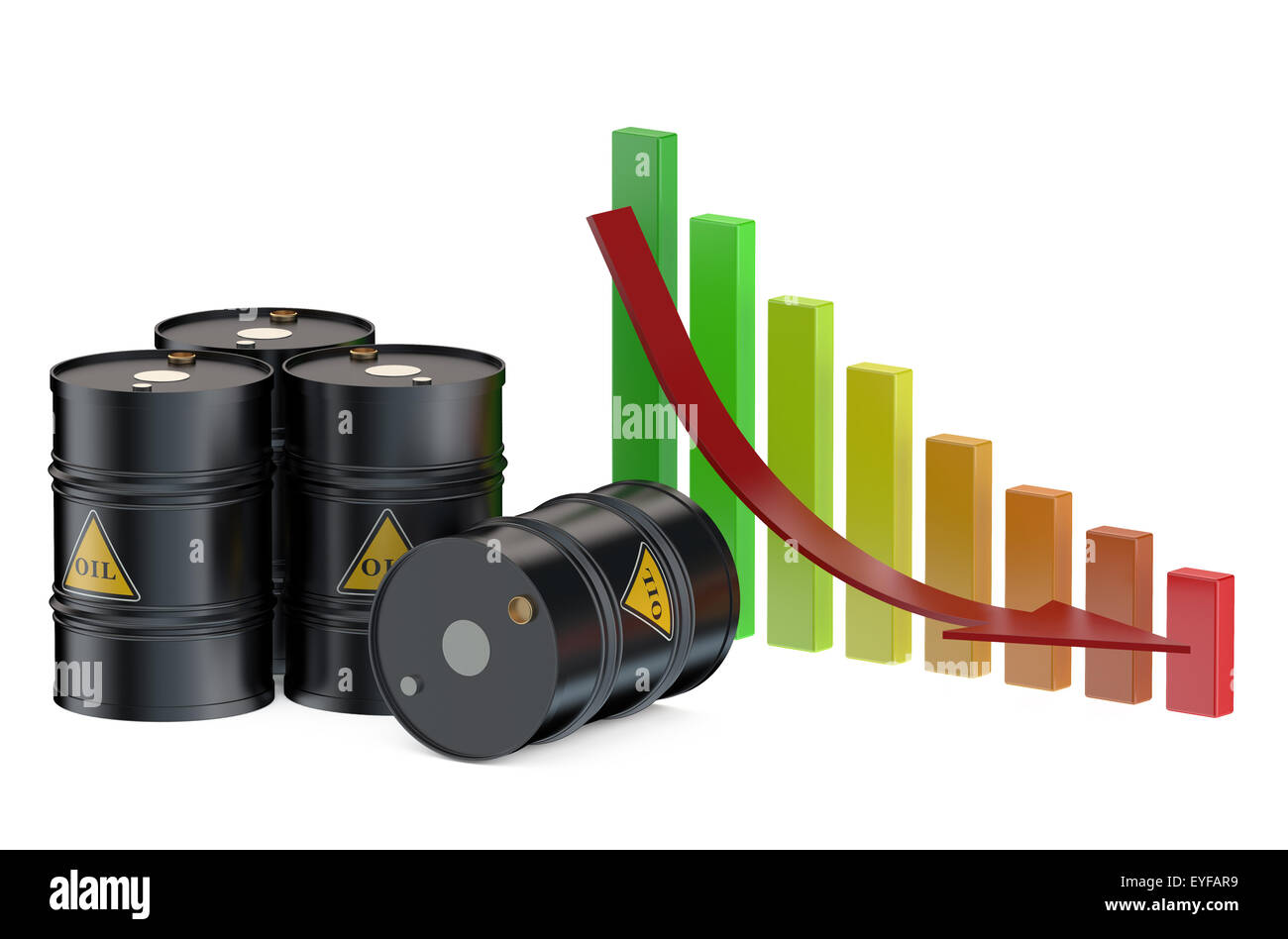 Oil price falling isolated on white background Stock Photo Alamy