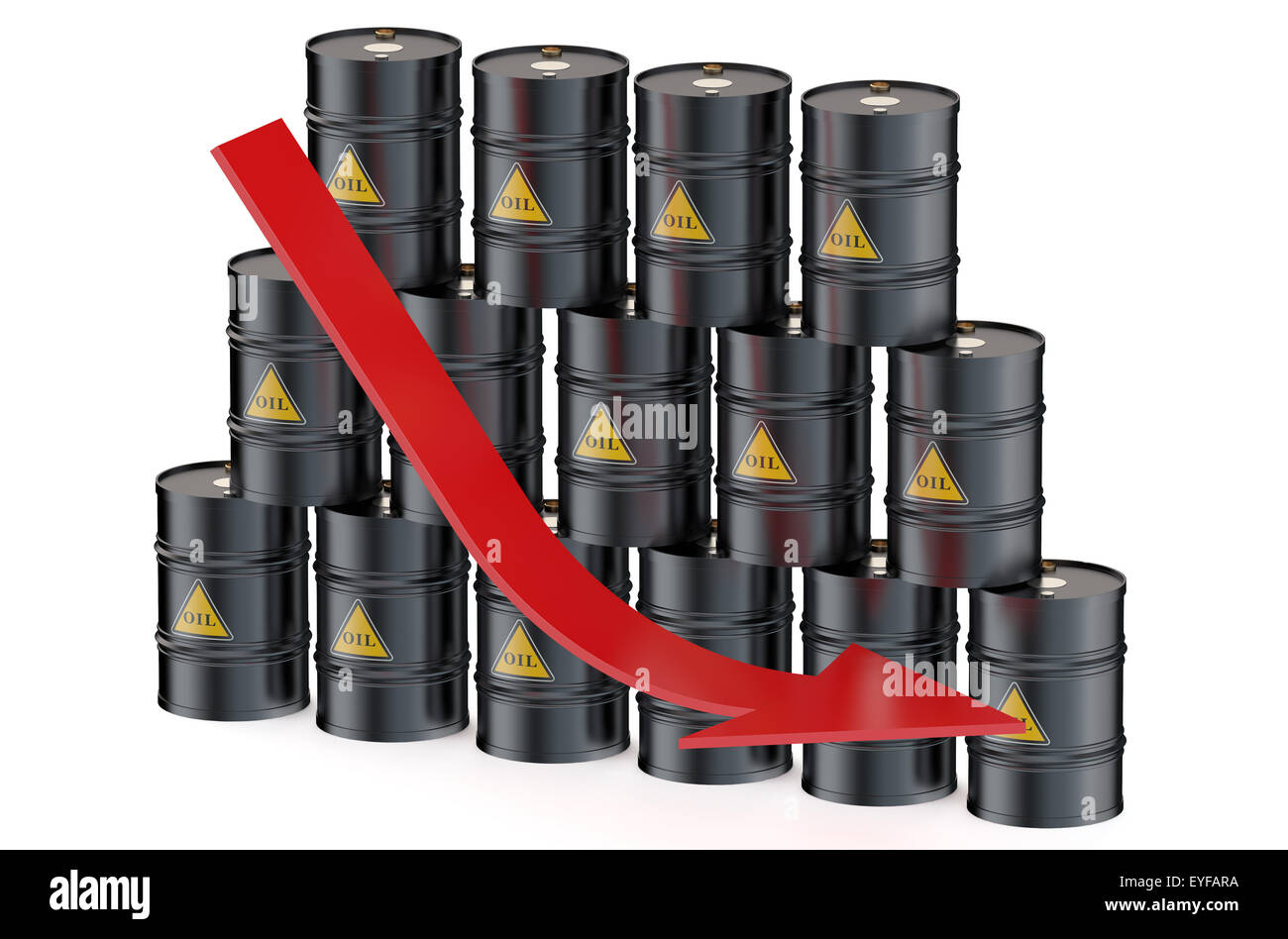 Oil price falling isolated on white background Stock Photo Alamy