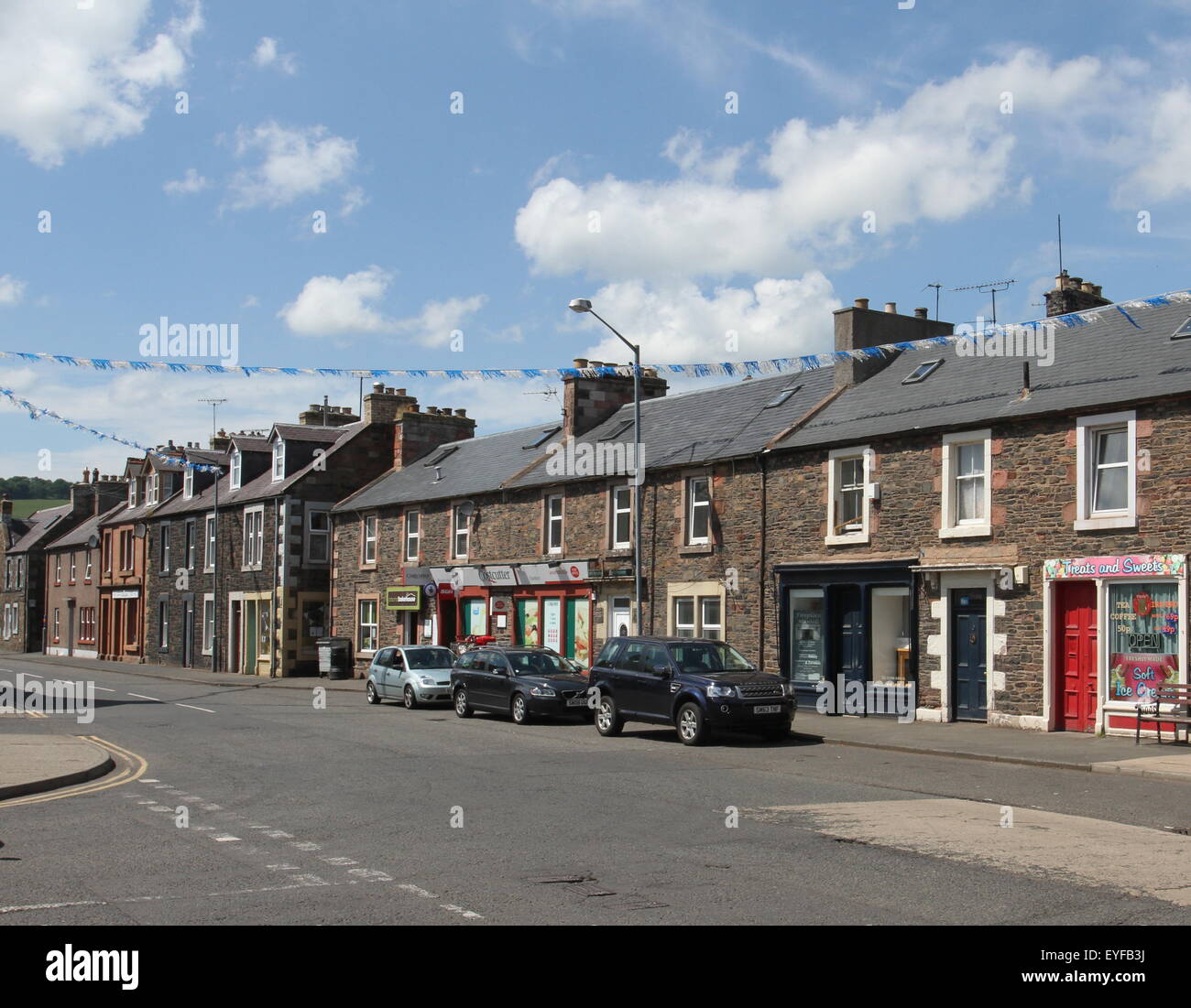 Earlston street scene Scotland  July 2015 Stock Photo