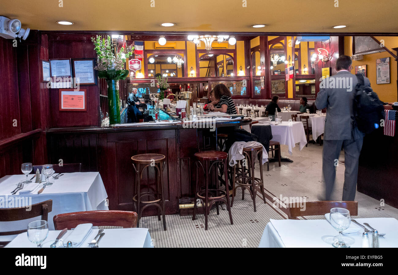 New York CIty, NY, USA, Inside Bar and Dining Room, French Brasserie