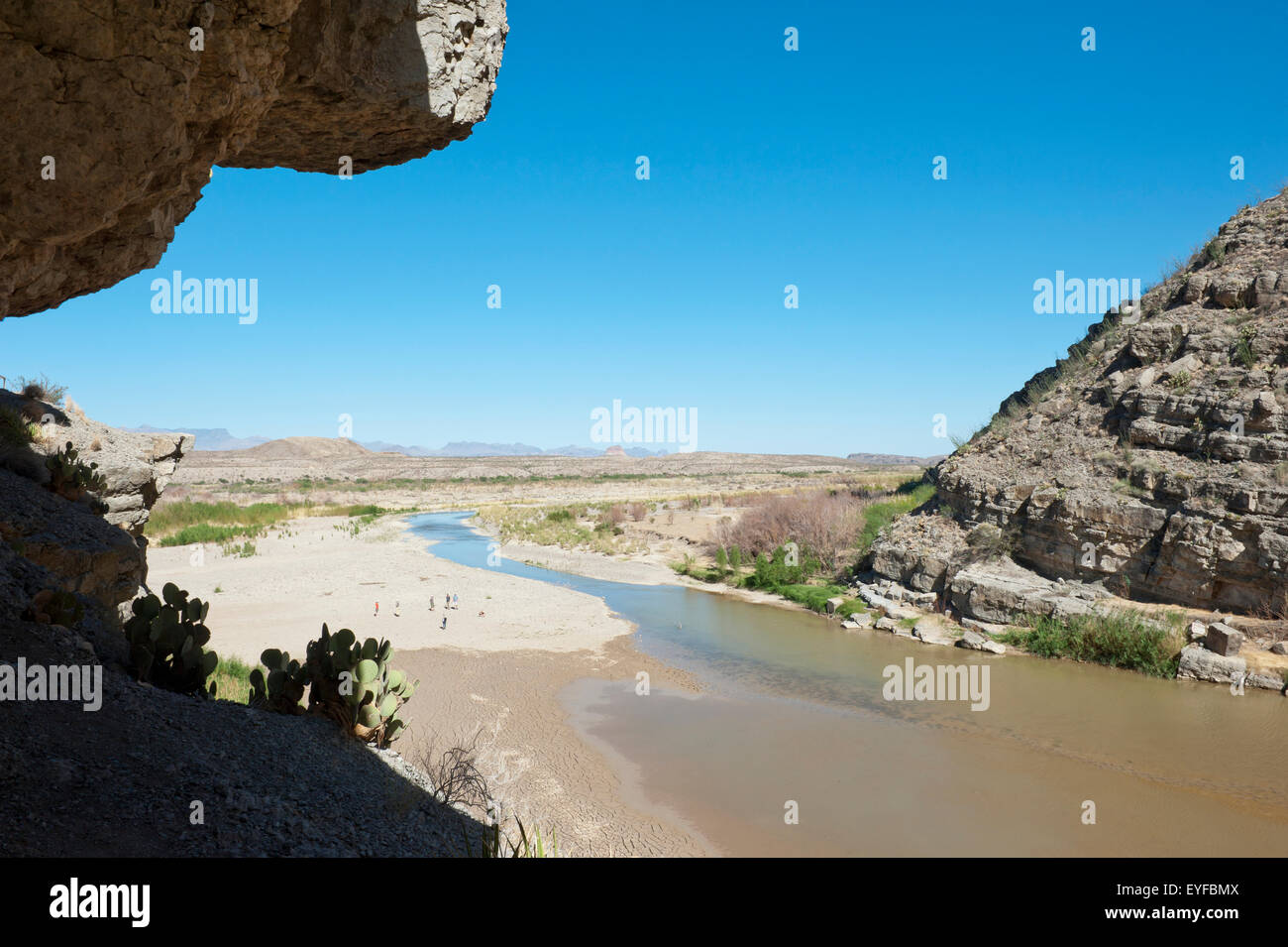 USA, Remote area with rock formations; Texas Stock Photo