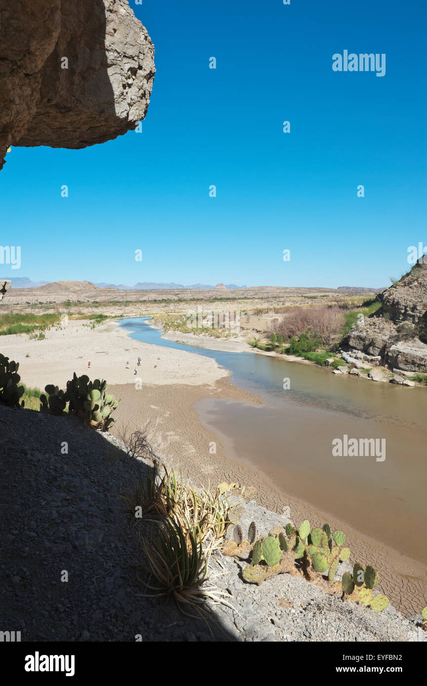 USA, Remote area with rock formations; Texas Stock Photo
