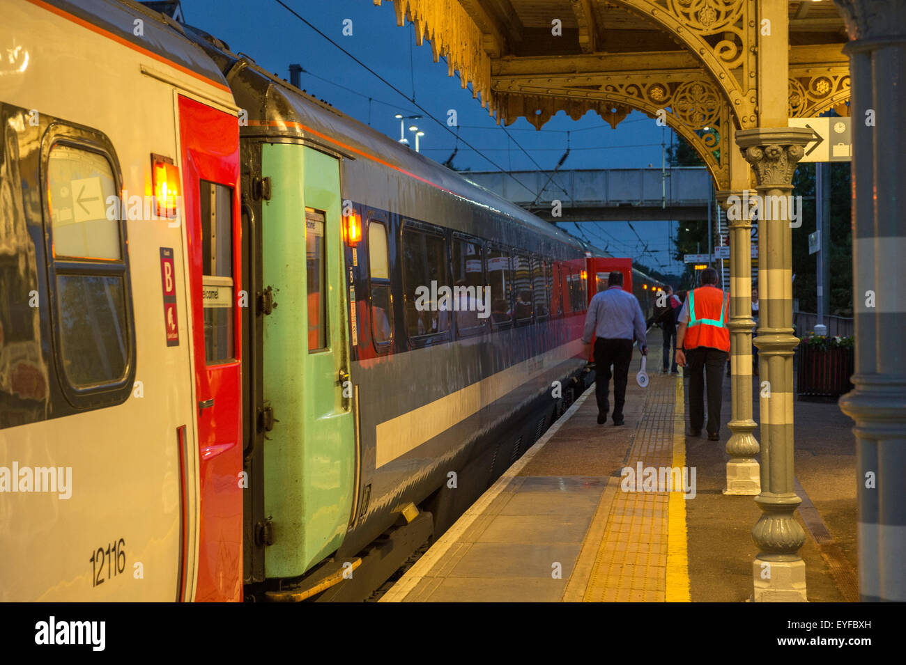 Evening train at the Station Stock Photo - Alamy
