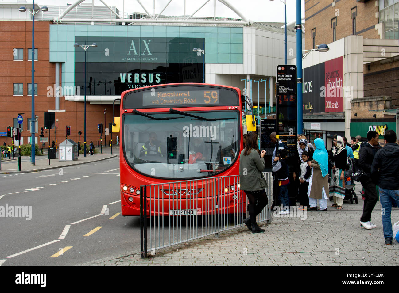 No 59 bus stopped at Moor Street Queensway, Birmingham UK Stock Photo