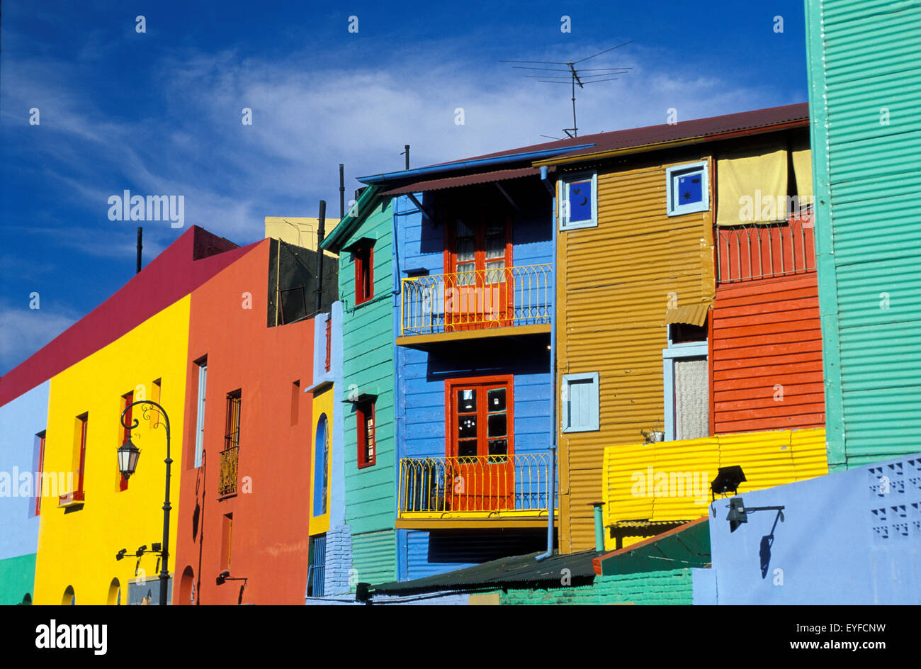 Painted Houses, La Boca, Buenos Aires, Argentina Stock Photo