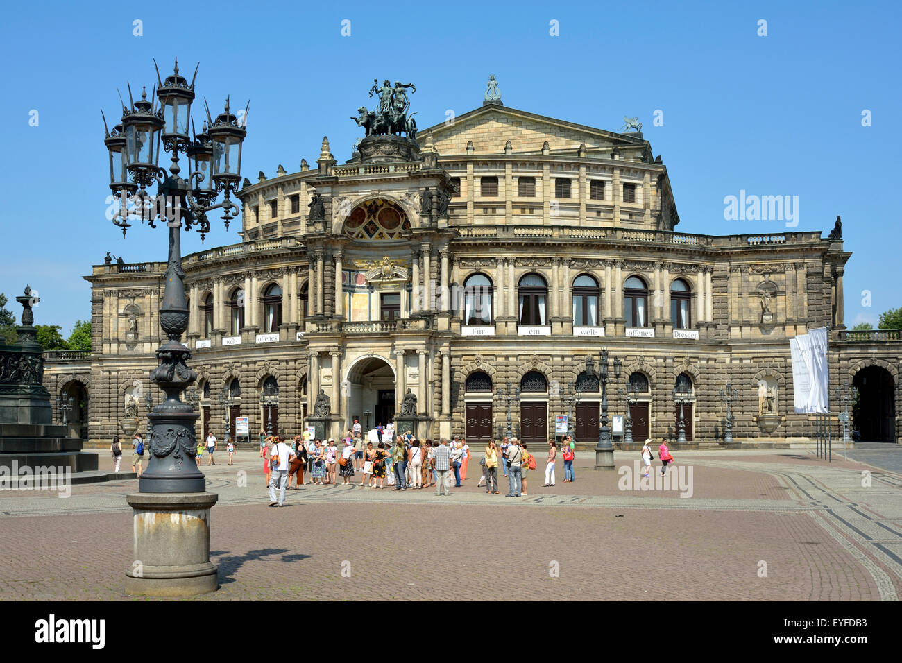 Opera House Semperoper on the Theatre Square in Dresden. Stock Photo
