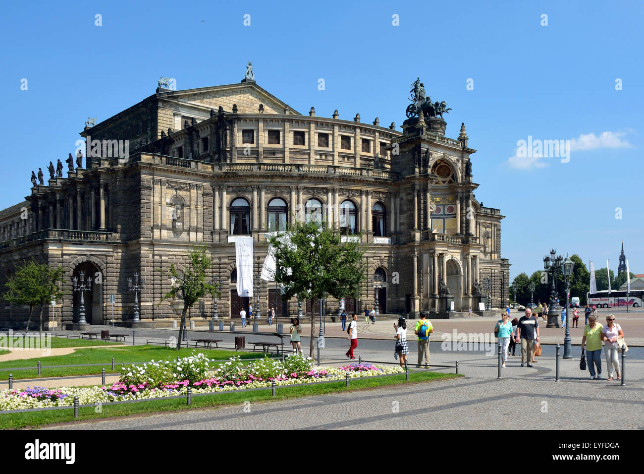 Opera House Semperoper on the Theatre Square in Dresden. Stock Photo