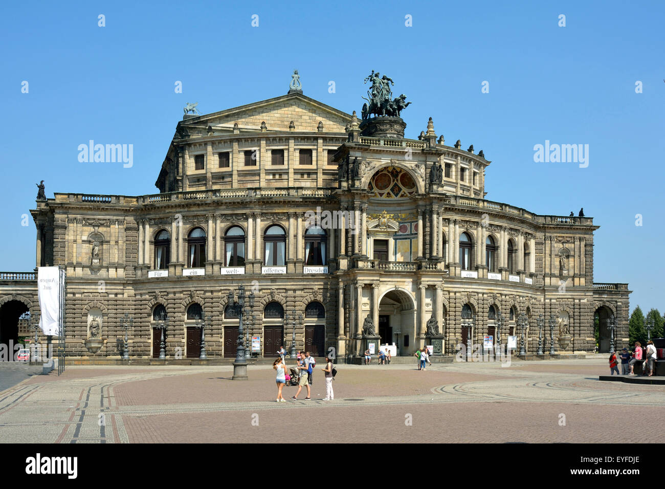 Opera House Semperoper on the Theatre Square in Dresden. Stock Photo