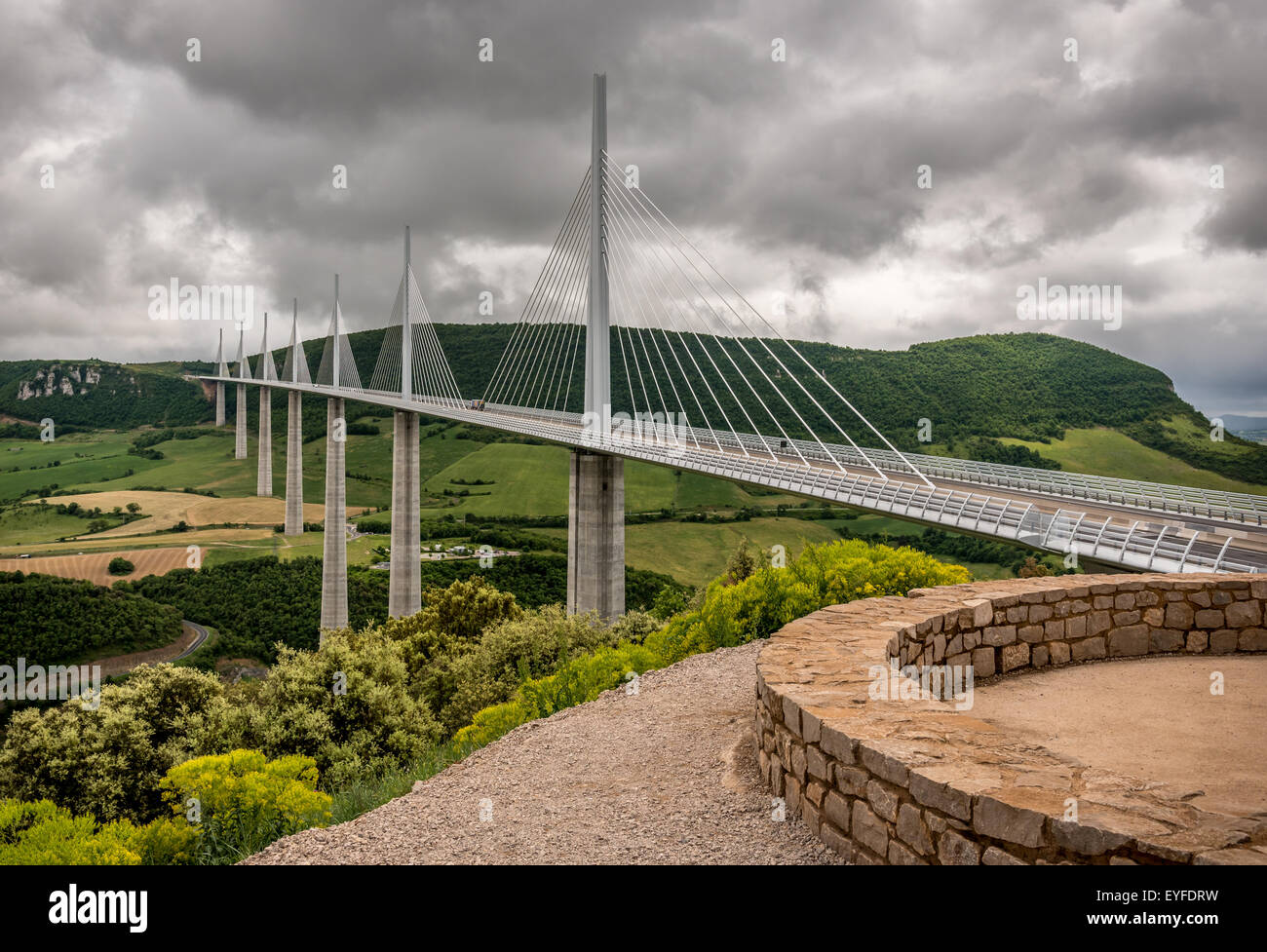 Millau Viaduct, Millau, France Stock Photo