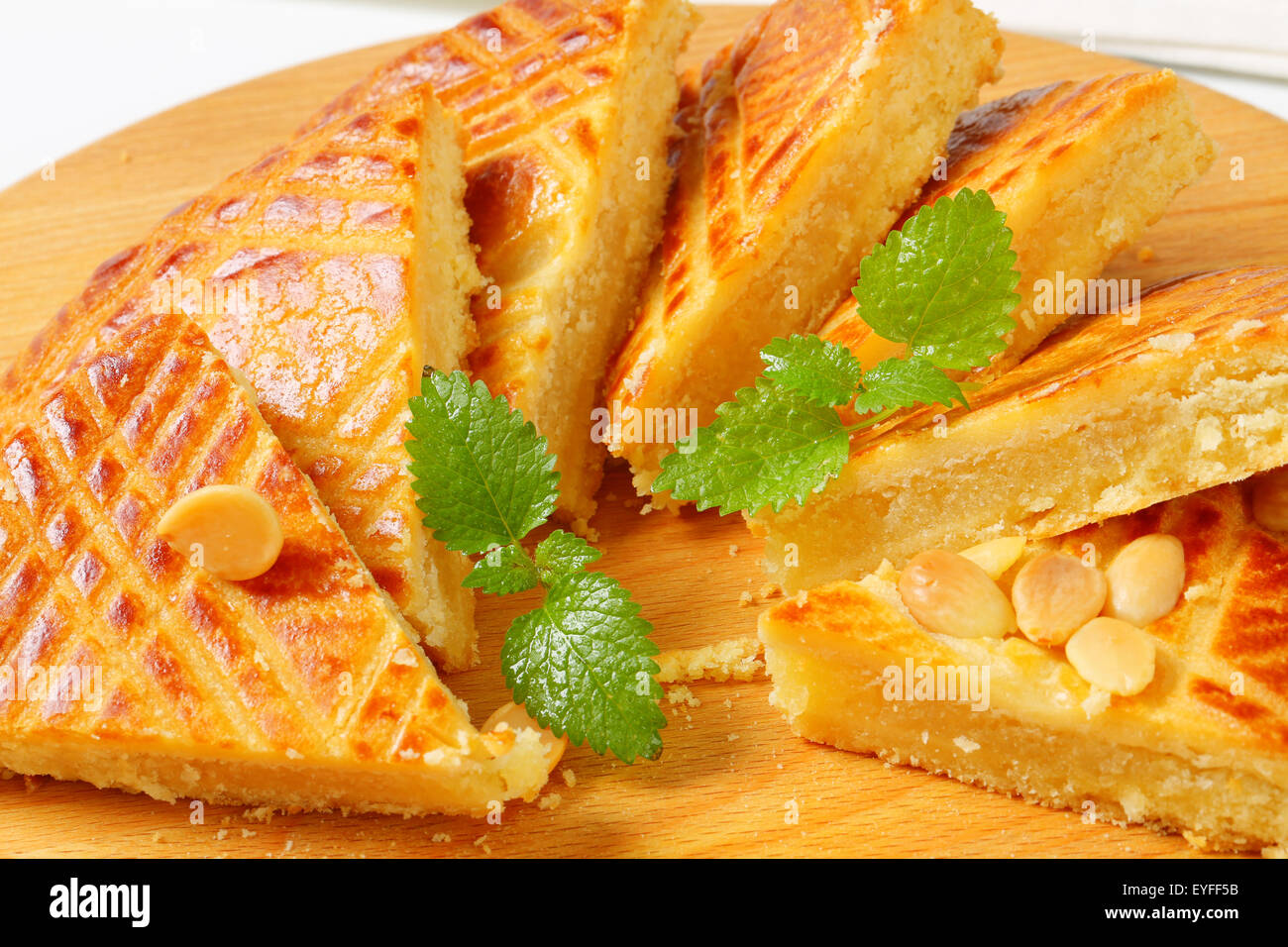 Slices of Dutch Almond Butter Cake (Boterkoek Stock Photo Alamy