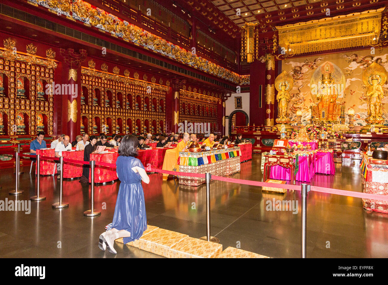 Buddha Tooth Relic Temple and Museum in Singapore's Chinatown district. Stock Photo