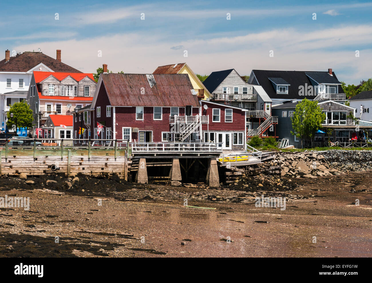 Low tide at the harbor in St. Andrews, New Brunswick, Canada Stock Photo