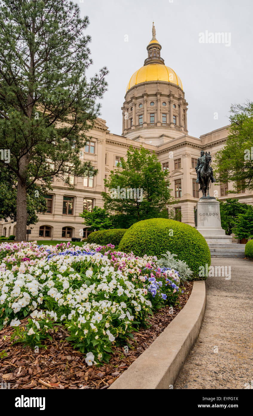 Statue of John Brown Gordon at Georgia State Capitol building, Atlanta, Georgia, USA. Stock Photo