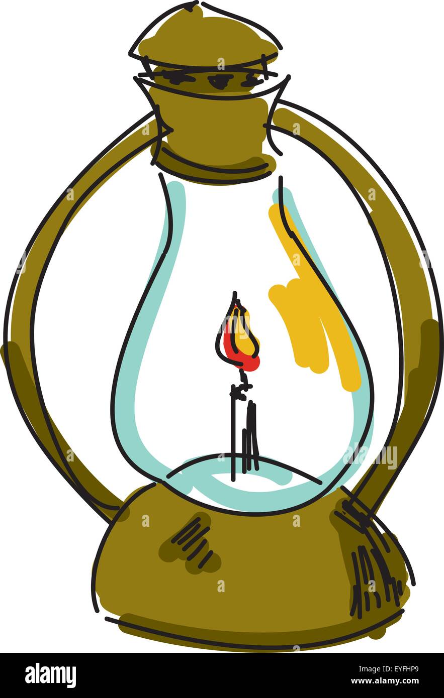 Drawn oil lamp Stock Vector Image & Art Alamy