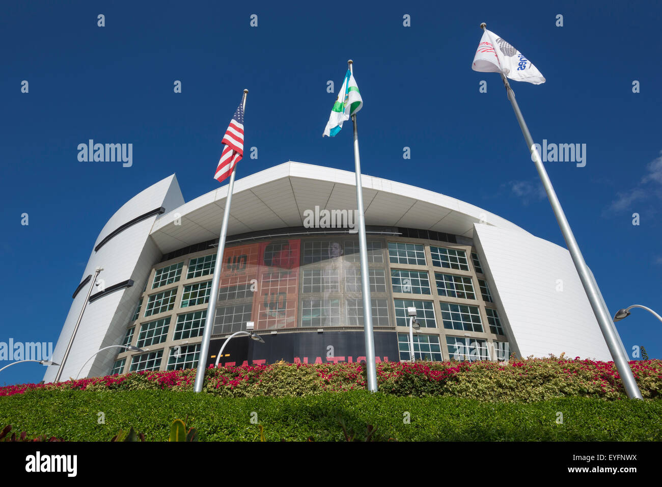 AMERICAN AIRLINES ARENA (©ARQUITECTONICA 1999) DOWNTOWN MIAMI FLORIDA USA Stock Photo