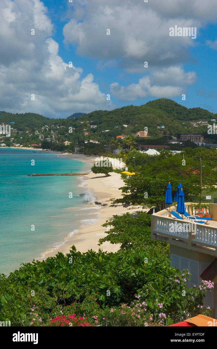 Grenada, Elevated view of Grand Anse Beach; Caribbean Stock Photo Alamy